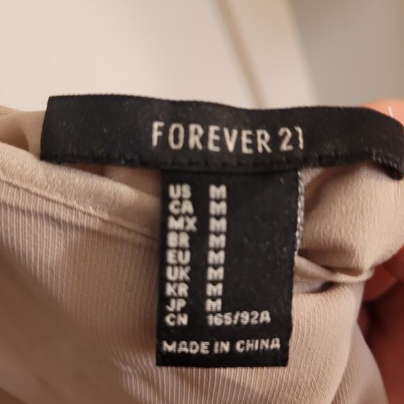 Forever 21 Halter Tie Open Back Mini Dress Sz Medium Neutral Taupe Bone TB50356 - Picture 5 of 10